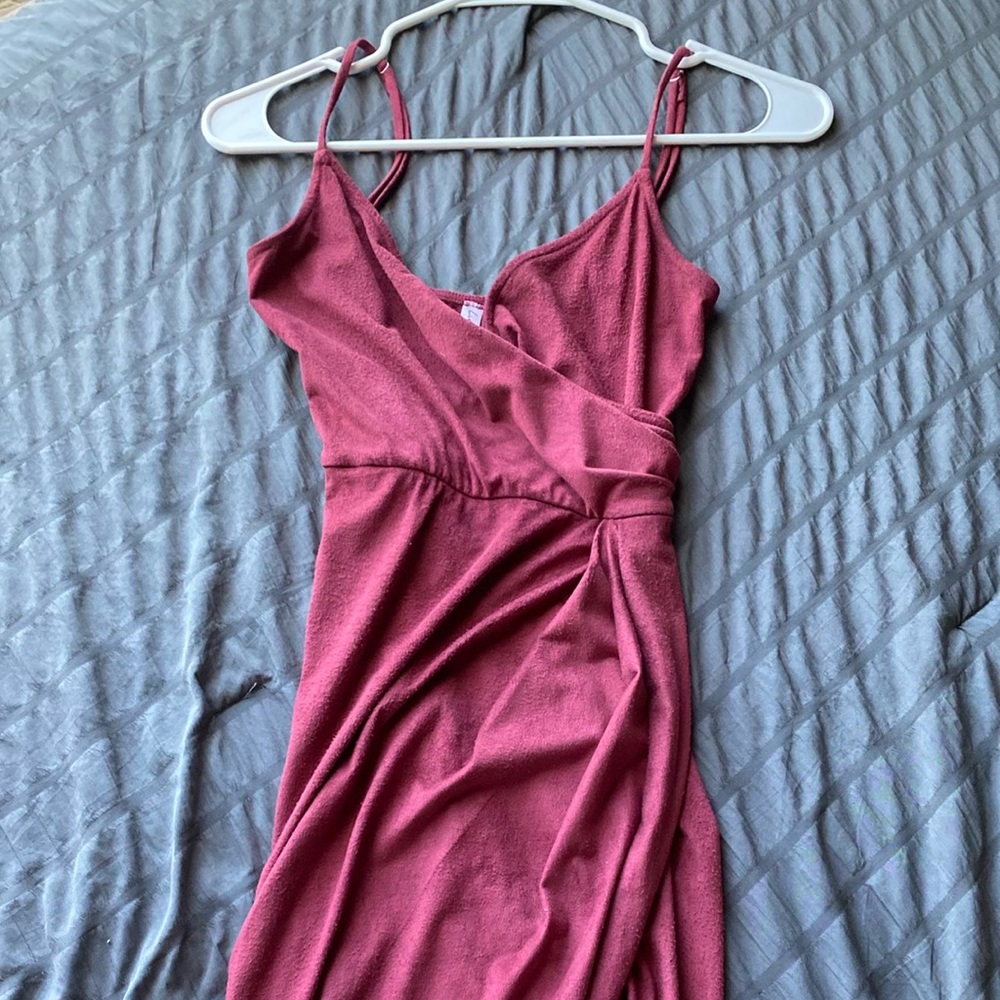 Lucy in the Sky red formal wrap dress